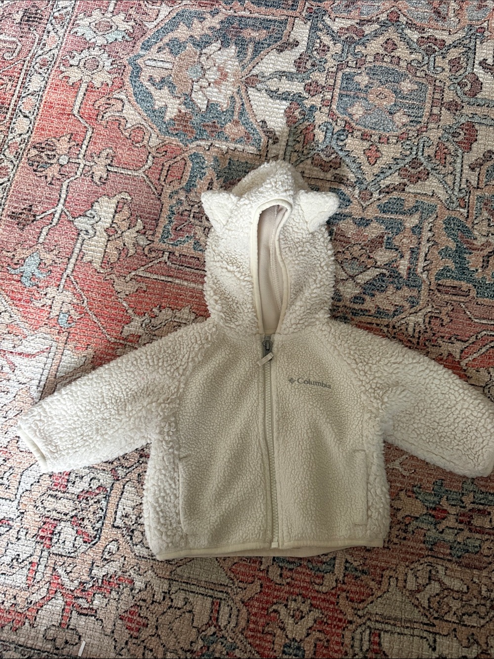 Columbia Ivory Sherpa Hooded Baby Jacket